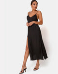 Sandra- Vestido en Negro Guepardo